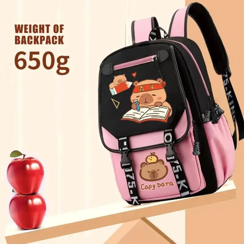 

F19F School Backpack Laptop Backpack Lovely Capybaras Bookbags Travel Bag Daypack Work Commuters Back Pack Bookbags Gifts
