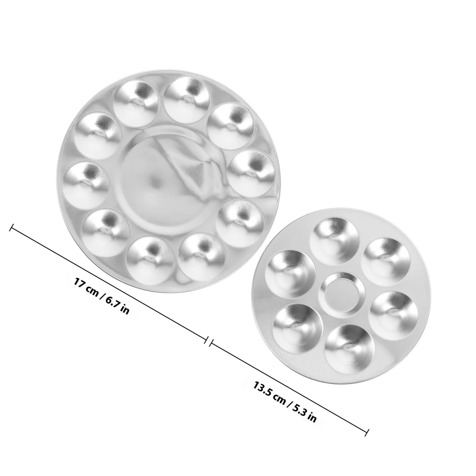 Paleta malarska aluminiowa 2 szt. z 10 otworami do farb gwaszowych i akwareli, wielokrotnego użytku, metalowa paleta, artykuły dla artystów