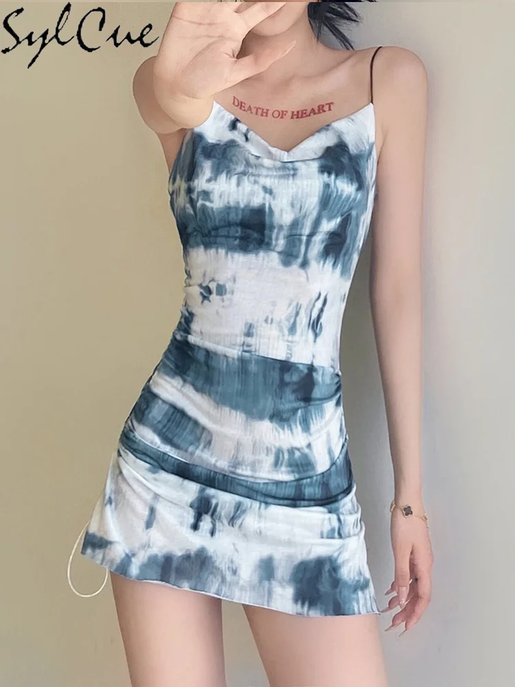 Sylcue – robe de soirée courte blanche, Sexy, sans manches, Style plage, soleil, vous rend spécial, rétro, été, 2021