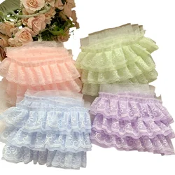 Wholesale 10Yards.Three-layer Chiffon Ruffled Lace Trimming. DIY Clothing Hem Curtain Decoration Accessories RS24563