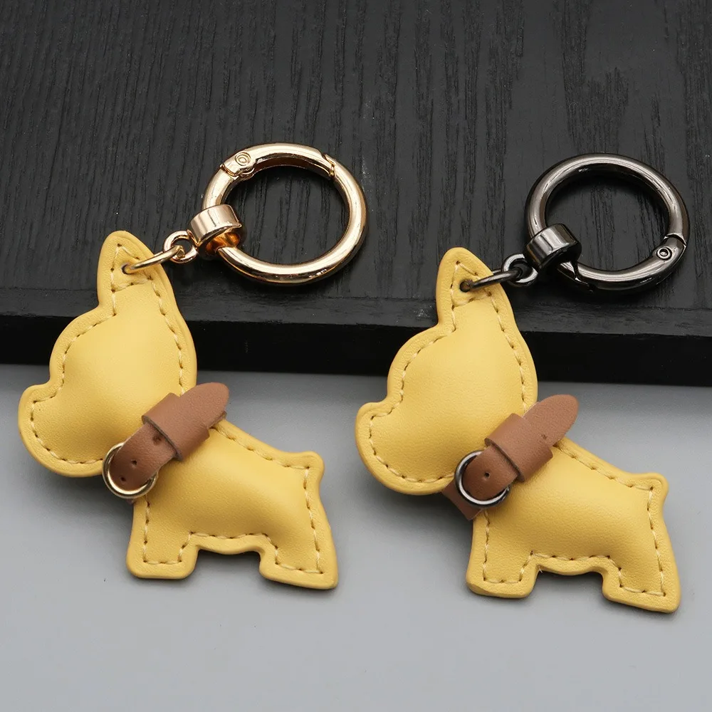 

Cute French Bulldog Keychain Animal Dog Cute Puppy PU Leather Dog Hanger Cartoon Fashion Bulldog Bag Pendant Bag Ornament