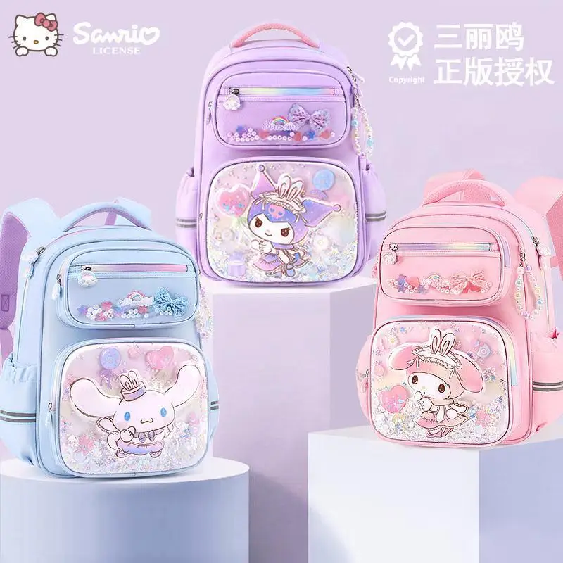 

Школьный портфель Sanrio Melody для девочек начальной школы, Детский рюкзак Cinnamoroll для девочек, Детский рюкзак Kuromi для защиты позвоночника