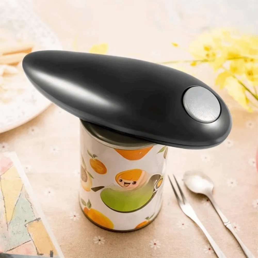 Abridor de Latas Elétrico Seguro e Sem Mãos, Que Poupa Esforço, Abridor de Potes Automático Universal com Um Toque, Alimentado por Bateria, Chef