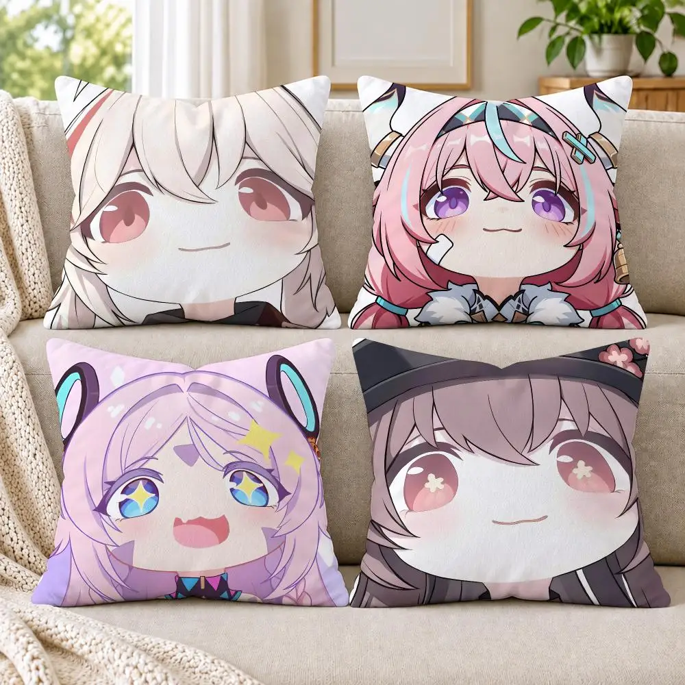 Valesa Sangonomiya Kokomi Cushion Cover Soft Short Plush Pillow Cases Hidden Zipper Cutecore Sofa Bedroom Home Decor Gift