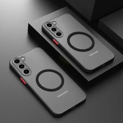 Casing Matte S23FE for Samsung Galaxy S23 S22 S21 S20 Ultra Plus FE A54 A53 A52 A32 A13 A34 4G 5G Case Wireless Charge Cover