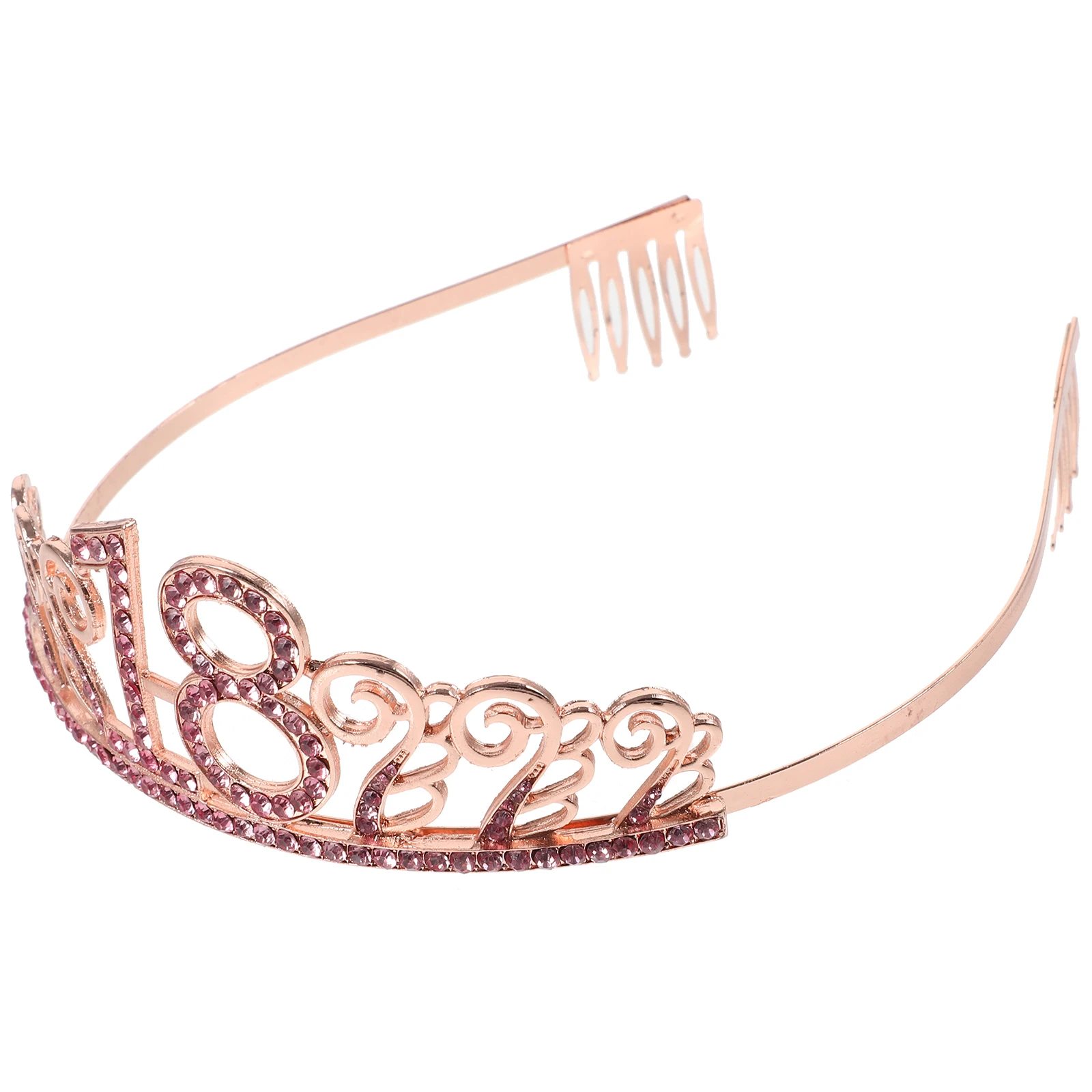 

Crown Comb Rhinestone Crystal Tiara Queen Accessories Birthday Party Hair Tool 18th Design Anti Rust Nickel Free