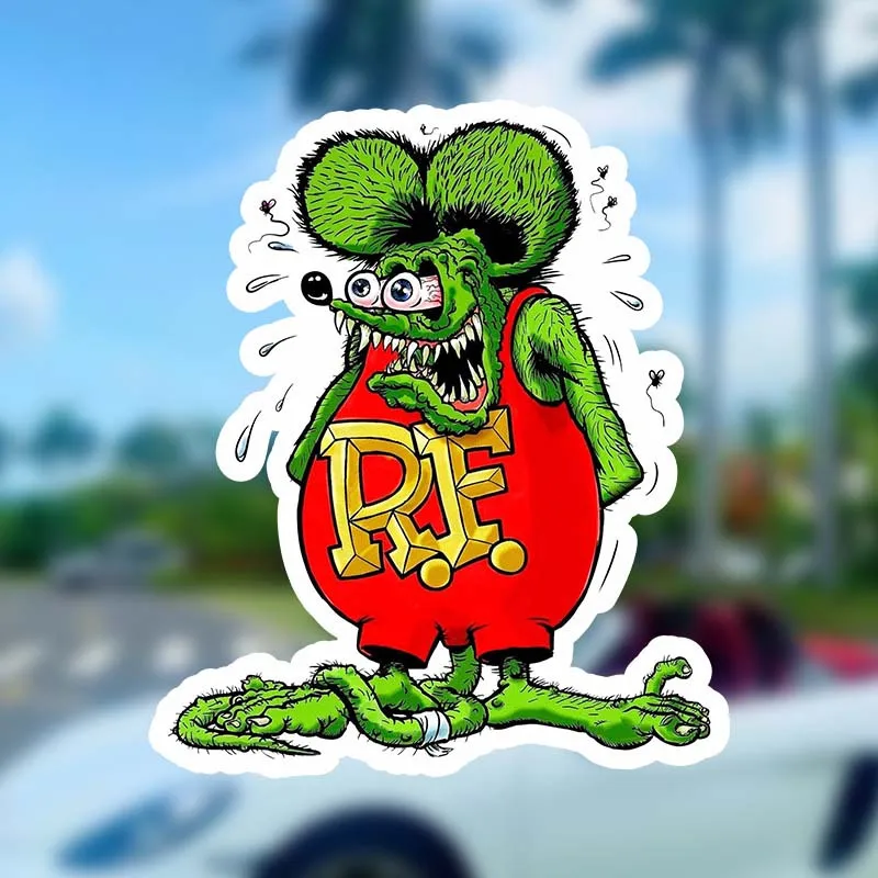 

Rat Fink Vinyl Decals for Cars, Trucks, Windows, Bumpers, Laptops - Self-Adhesive, Glass and Metal Waterproof Stickers,