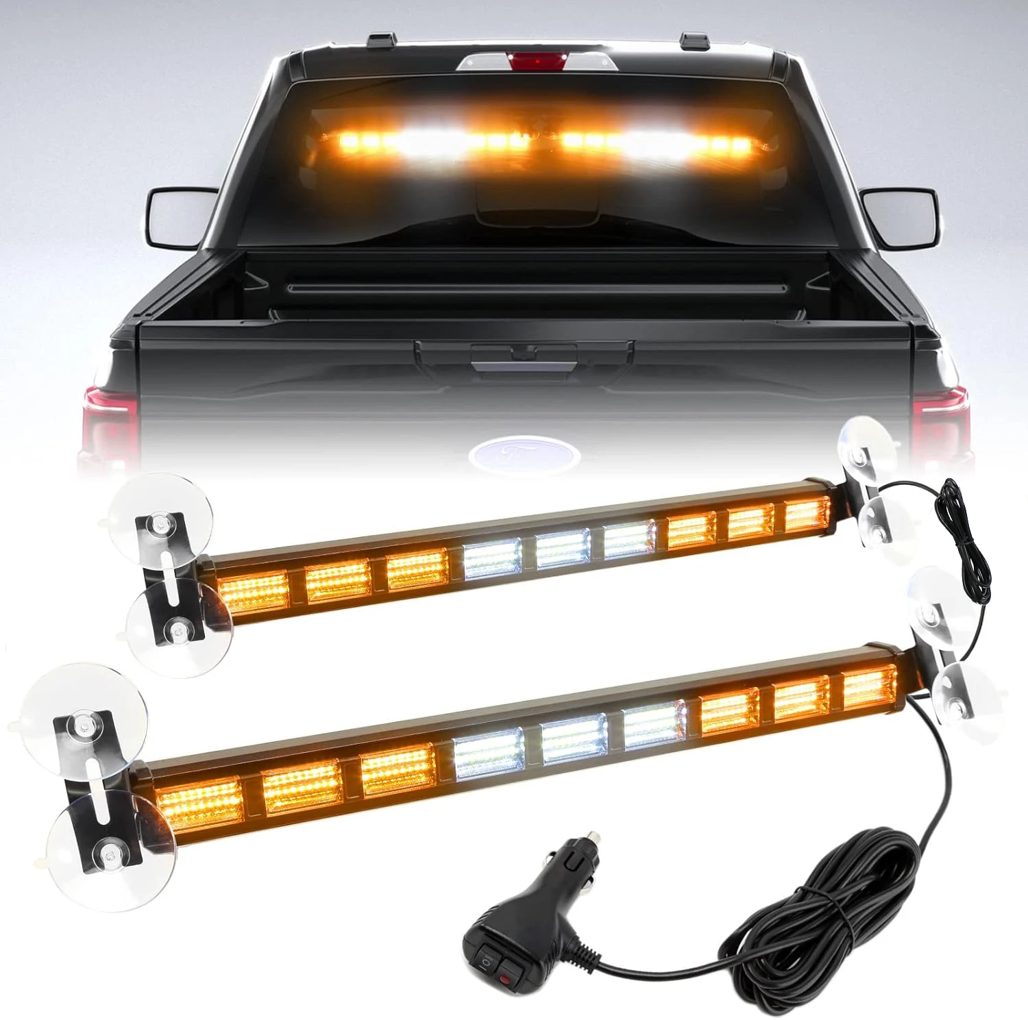 2 in 1 6 Colors Change Car Strobe Light Emergency Flash Warning Lamp Windshield Bar Auto Traffic Advisor Car Accessories 12V-24V