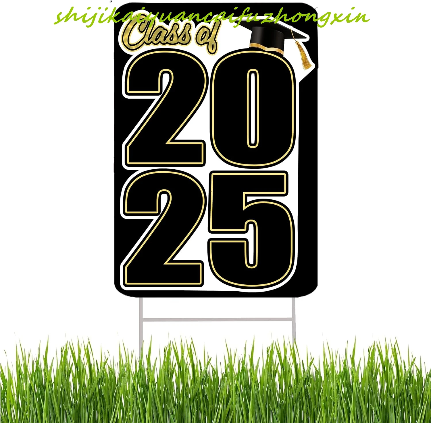 Congratulations Class of 2025 Graduation Yard Sign Home Decor Lawn Decoration With Stake Senior High School College Graduate Bla