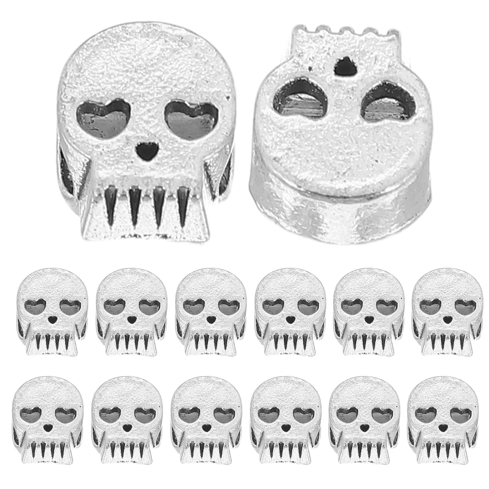 

100Pcs Zinc Alloy Large Hole 4.5mm Skull Beads for Halloween Jewelry Making Necklace Bracelets Keychains Accessories