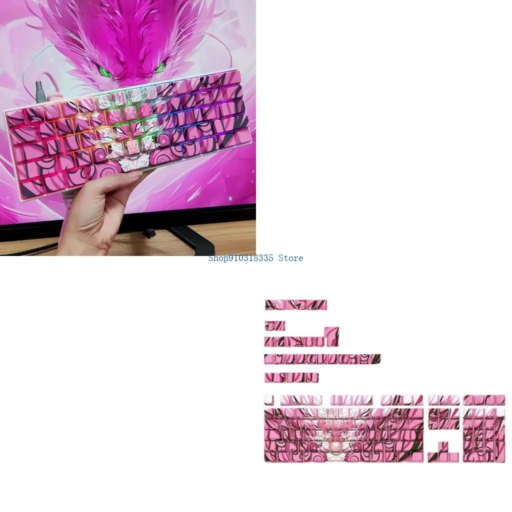  136PCS Orlong Keycaps Double Shot Side Print Backlit Keycaps For Mechanical