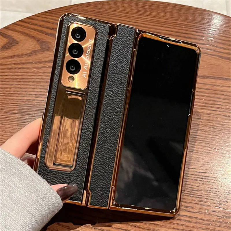 For Samsung Galaxy Z Fold6 Case with Hinge Luxury Stand Kick