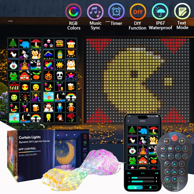 USB Waterproof Multicolour String Lights Smart Atmosphere RGB Lights Household, Festive and Outdoor Decorative Lighting