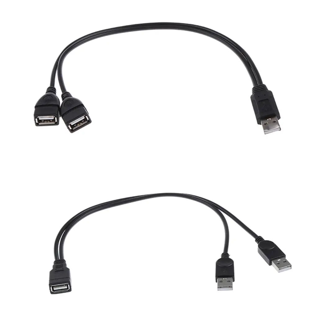 USB Female to 2 Ports Male Data Wire Multiport Charging Sync Lead for Home Office and Car Accessories