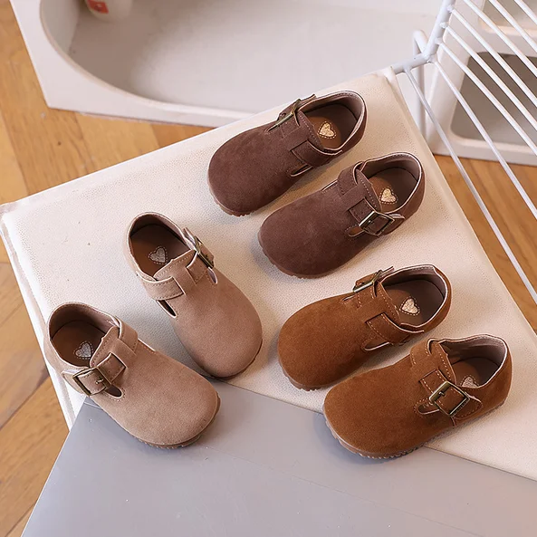 2024 Children Leather Shoes for Girls Autumn New Fashion Korean Style Soft Bottom Anti-slippery Versatile Outside Wear Flats