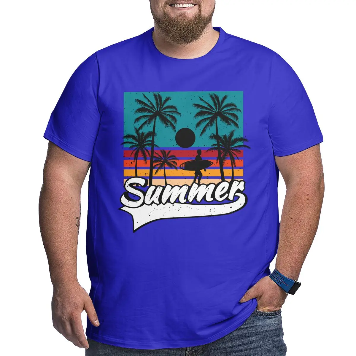 

Винтажные футболки с рисунком лета 2025 для больших и высоких мужчин, футболки больших размеров, хлопковые футболки с короткими рукавами XL-6XL