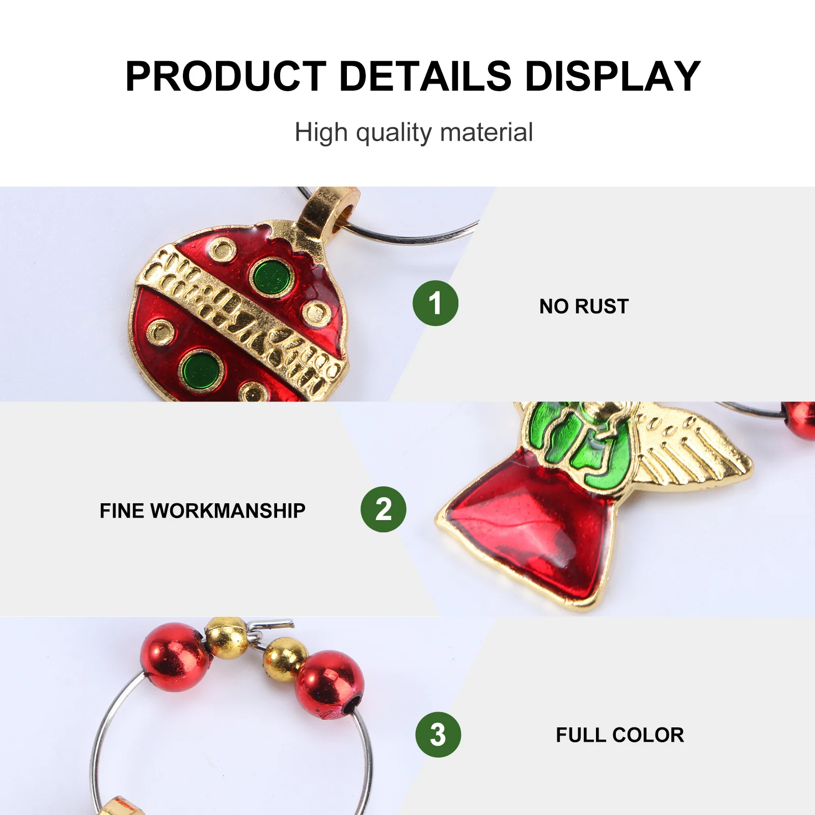 

1Set Xmas Wine Glass Markers Zinc Alloy Christmas Party Wine Glass Identifier Rings Decoration Identify Label Rings