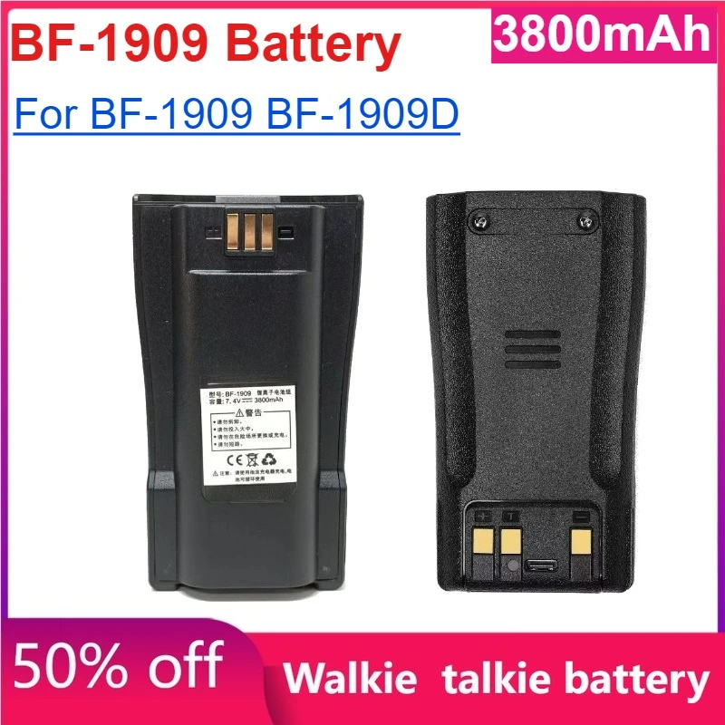 

BF-1909 Rechargeable Li-ion Battery 3.8Ah 7.4V Type-C for Baofeng BF 1909 BF-1909D Replacement Radio Accessory for Two Way Radio