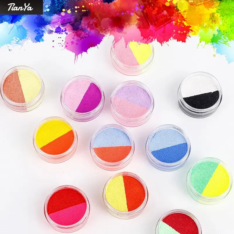 Free Ship 24-color Box Water Soluble Oil Color Face Color Body Art Painting Halloween Fluorescent DIY Stage Makeup Painting