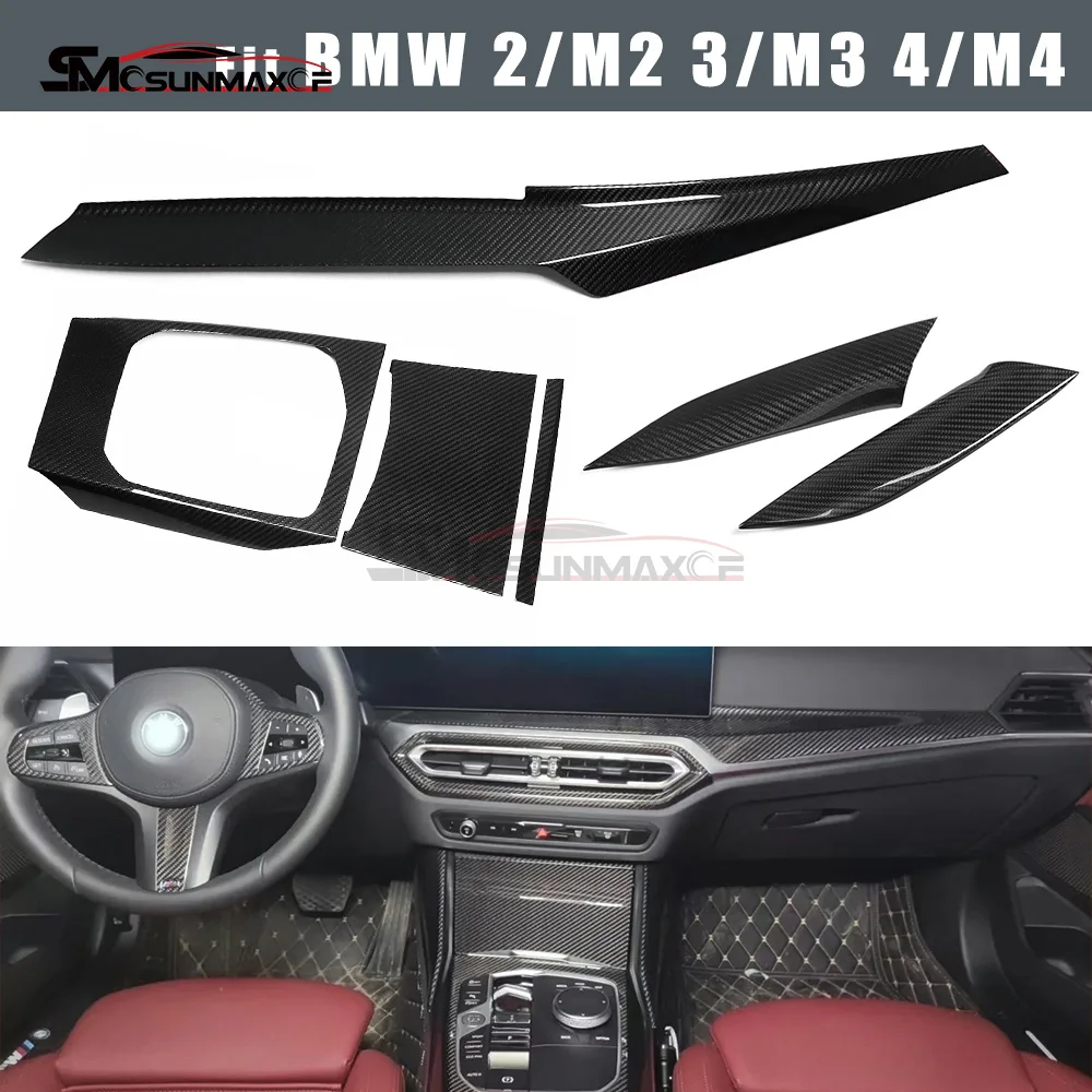 For BMW 2 3 4 Series G20 G21 G22 G23 G26 G42 G80 G81 G82 G83 G87 Facelift 2022-2024 Carbon Center Console Dashboard Cover Trim