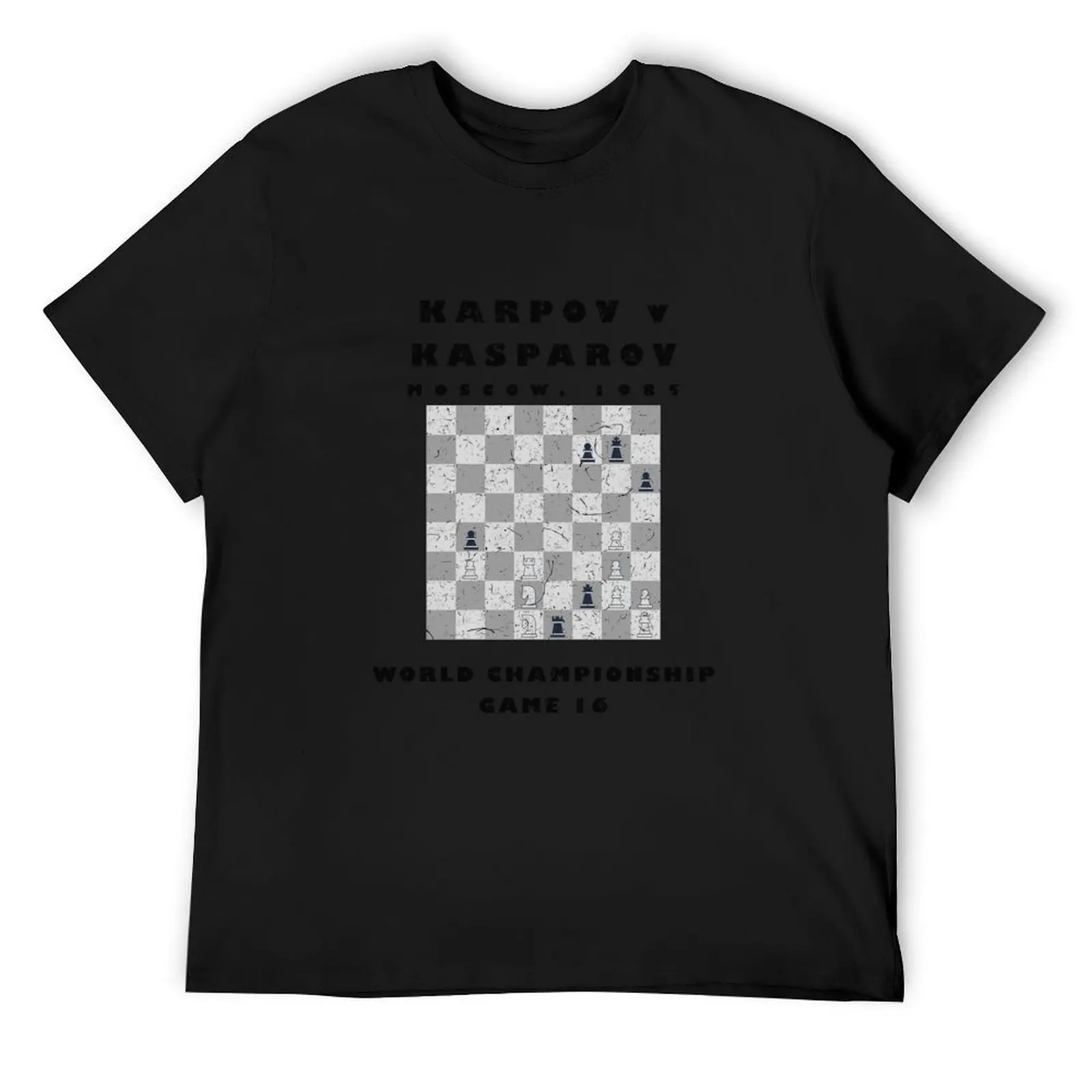 Chess Karpov v Kasparov, 1985 World Championship T-Shirt summer tops vintage anime shirt Men's clothing