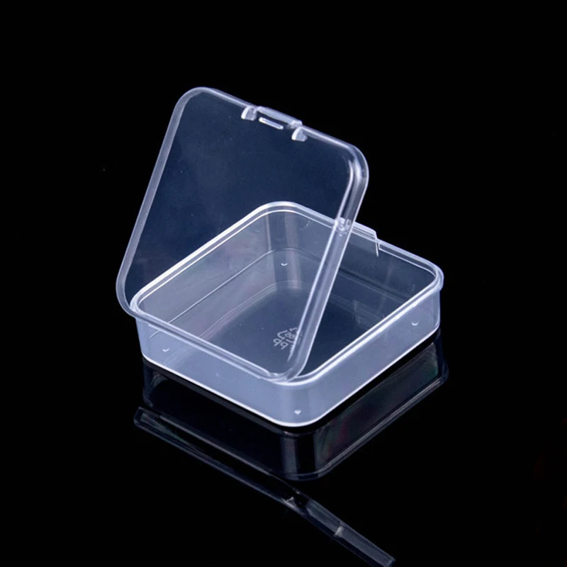 1 PC Square Boxes Mini Clear Plastic Jewelry Storage Case Container Packaging Box For Earrings Beads Small Items