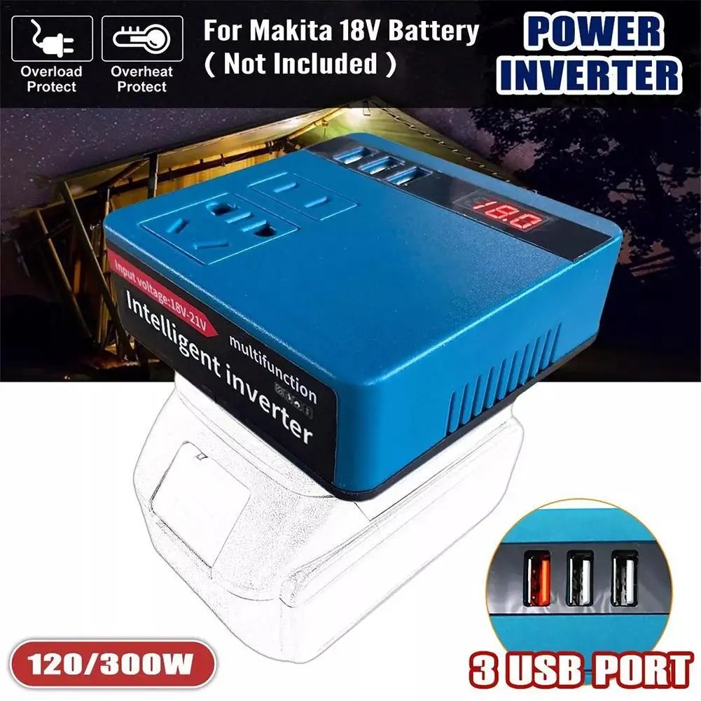 Lithium Battery Small Inverter Lithium Tool DC 18V-21V To AC 220V Lithium Battery Inverter Outdoor Work Inverter