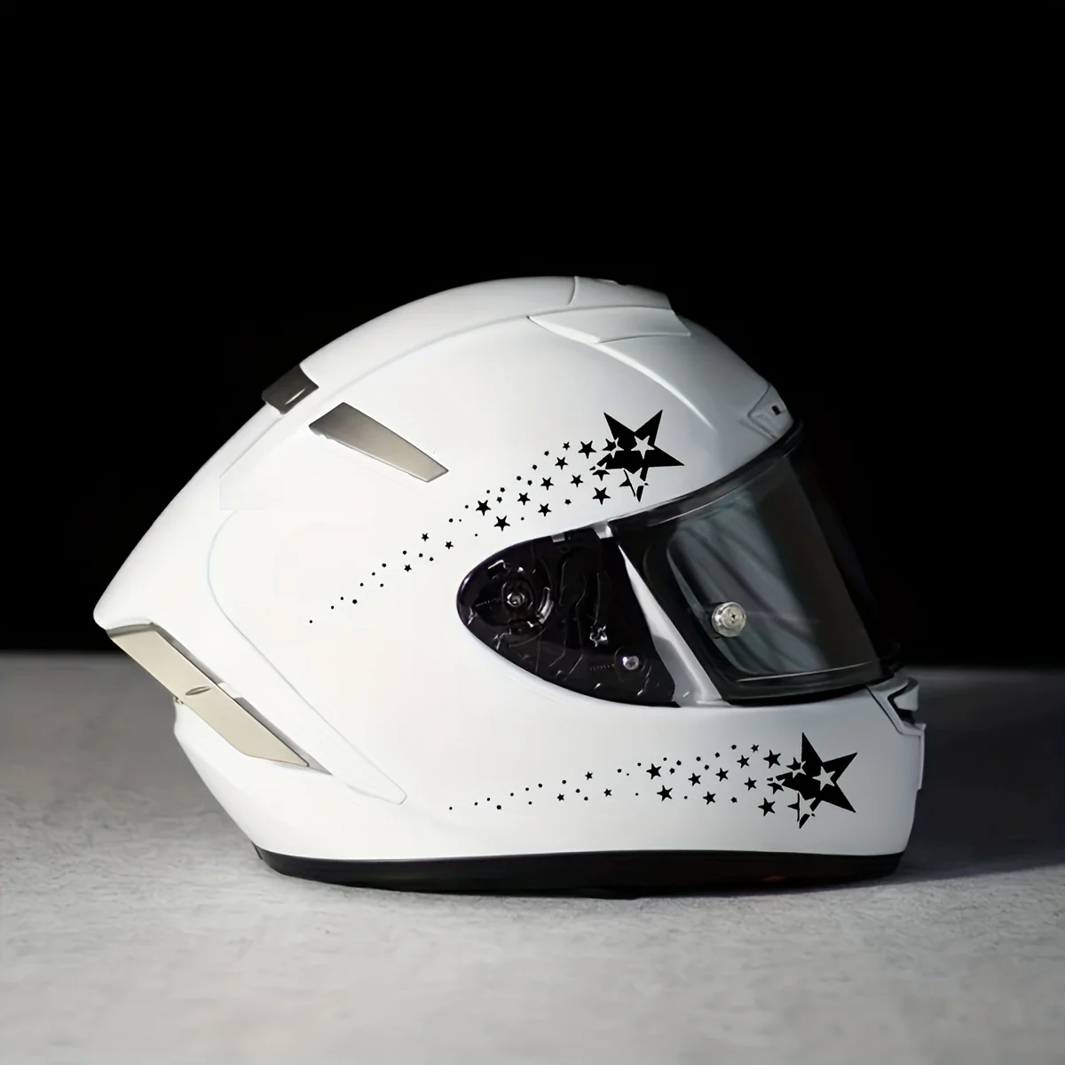 

Star Trail Helmet Sticker Set, Waterproof Vinyl Decals for Motorcycle Helmet, Black Red Color Options
