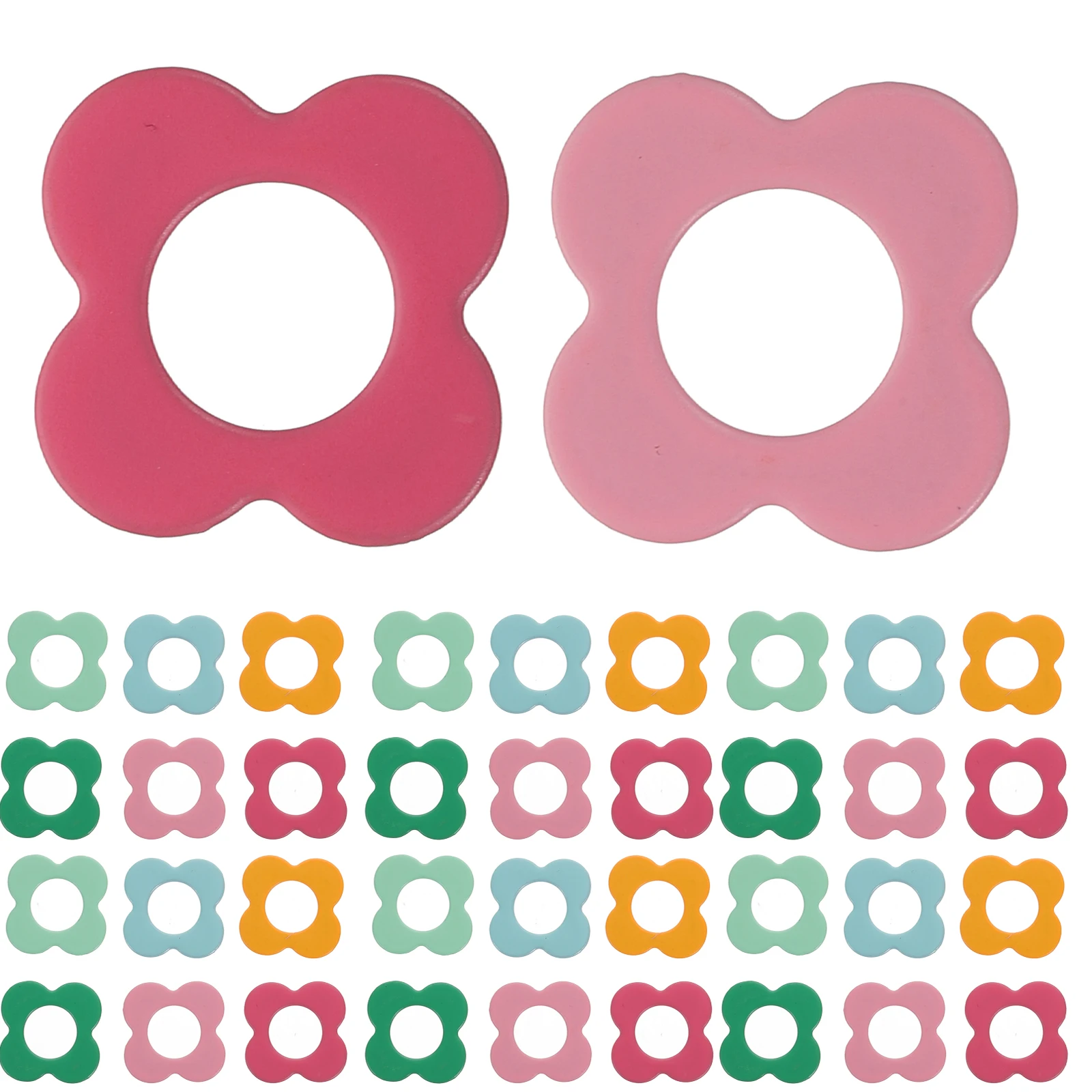 

48 Pcs Four-petal Flower Marking Crochet Supplies Knitting Place Marker Accessories Colored Markers Stitch to Weave and