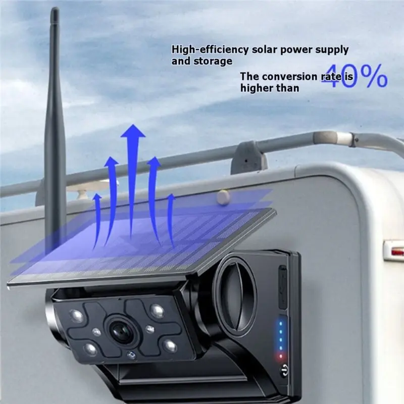 Wireless Solar Powered Reverse Backup Camera With 1080P AHD 7