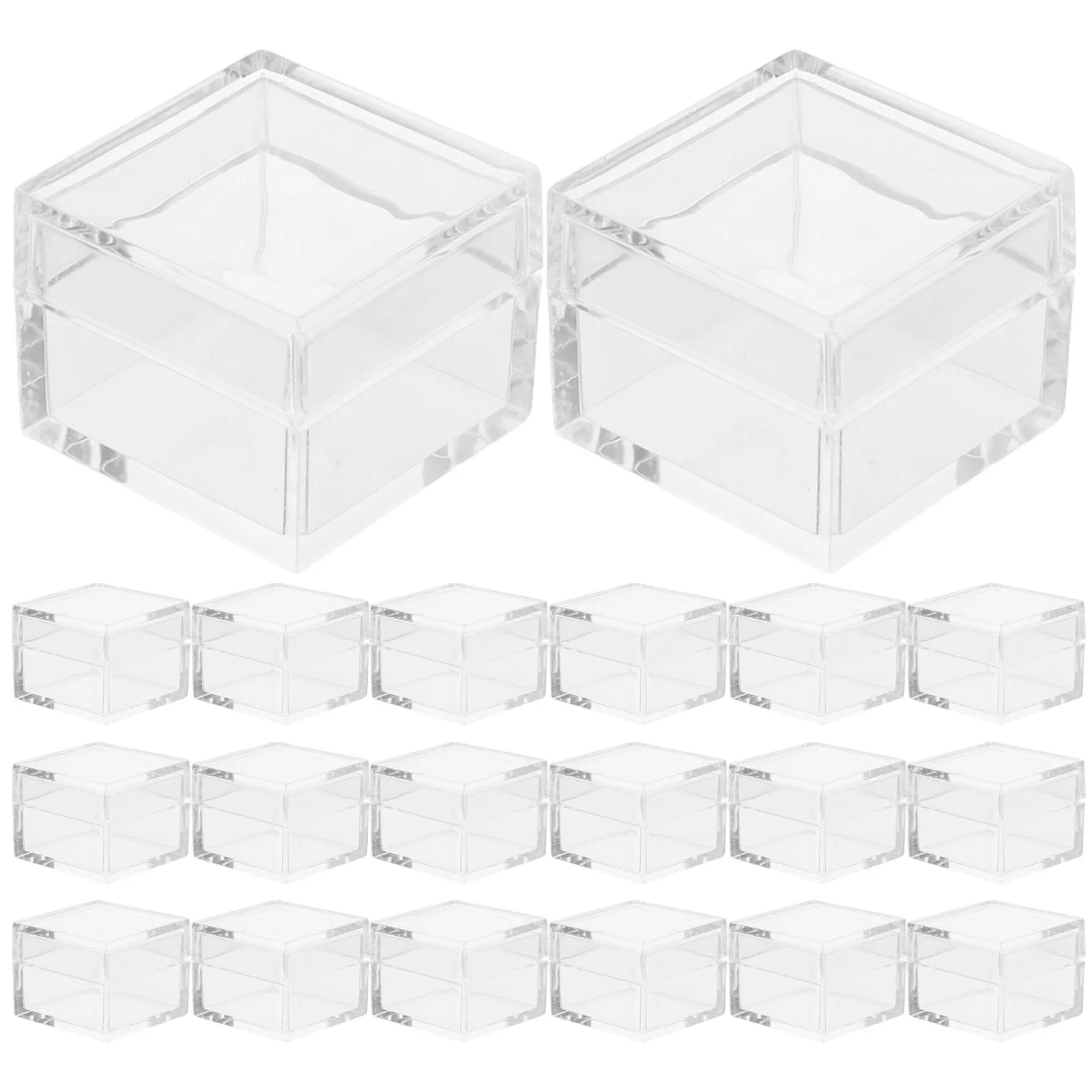 20pcs Mini Jewelry Gift Box With Lid Clear Acrylic Display Box Acrylic Square Storage Container For Candy Storage 2.5x2.5x2 Cm