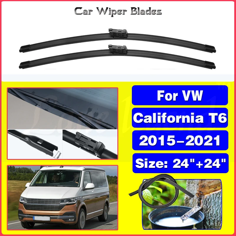 Car Front Wiper Blades For Volkswagen VW California T6 2015 - 2021 Windscreen Wipers Auto Accessories 2017 2018 2019 2020 24