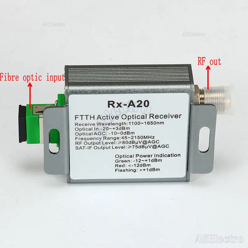 1550nm Optical Receiver Active FTTH Fibre Optic Receiver, Fibre to RF, Satellite Cable TV Transmitter