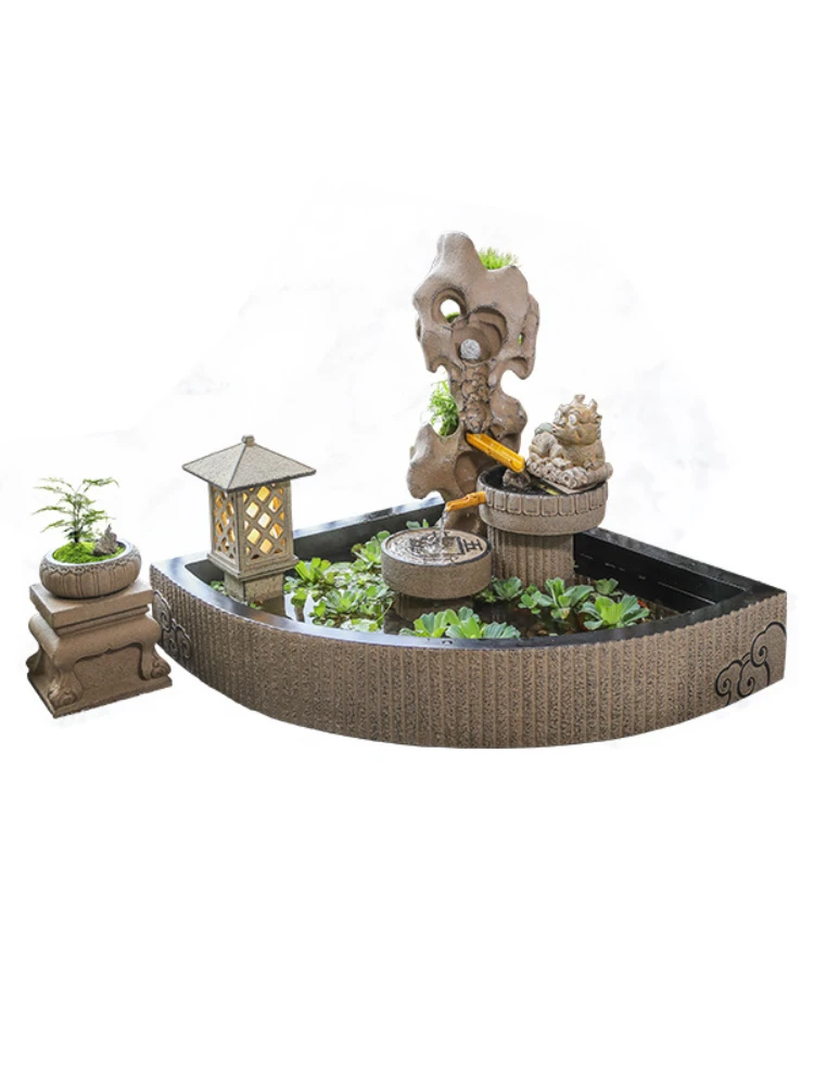 Pool Decoration Balcony Fish Pond Waterscape Rockery Fountain Garden Bonsai Flowing Water Ornaments