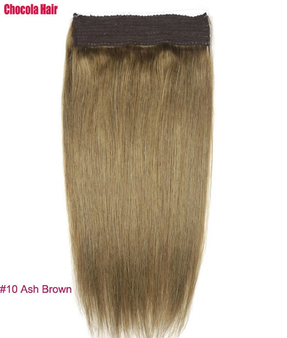 Chocola Brazilian Remy Human Hair Extensions Secret Wire No Clip Halo Hair Extensions Hidden Wire Adjusta