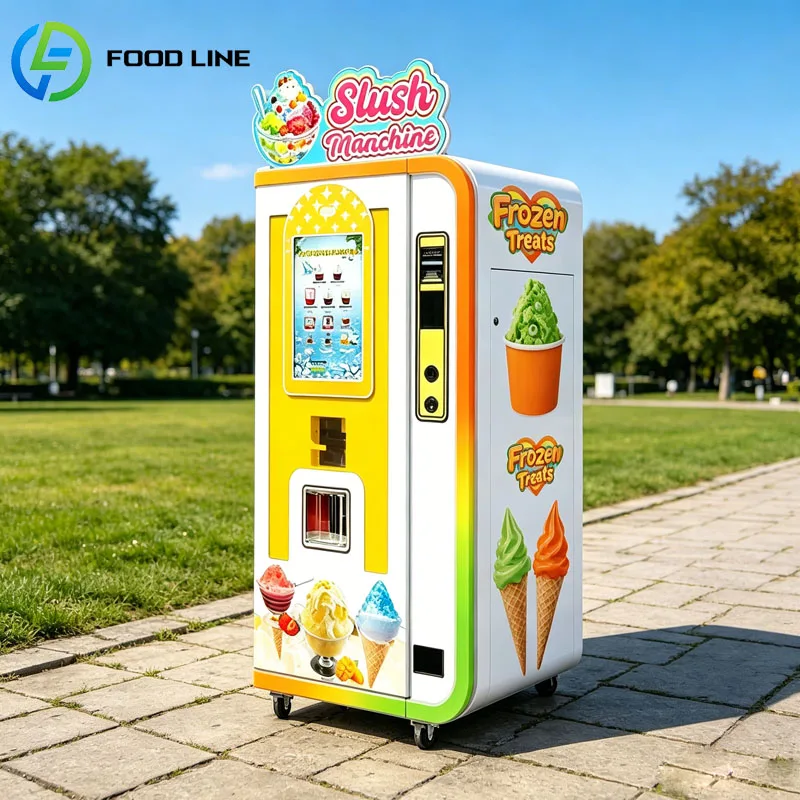 Commercial Smoothie Vending Machine Frozen Fruit Juice Maker Smoothie Dispenser Slush Machine Smart LED Customized