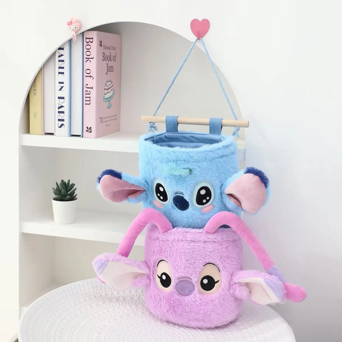 Bolsa colgante de felpa de punto de dibujos animados, bolsa de almacenamiento decorativa, bolsa de almacenamiento multifuncional, bolsa de almacenamiento montada en la pared detrás de la puerta