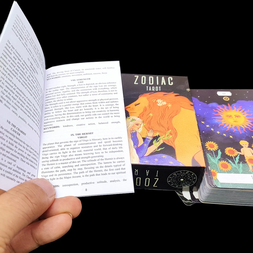 NEW 12x7cm Zodiac Divination Tarot Deck with Guide Book for Beginners tarot Cards for Beginners.Fate Divination