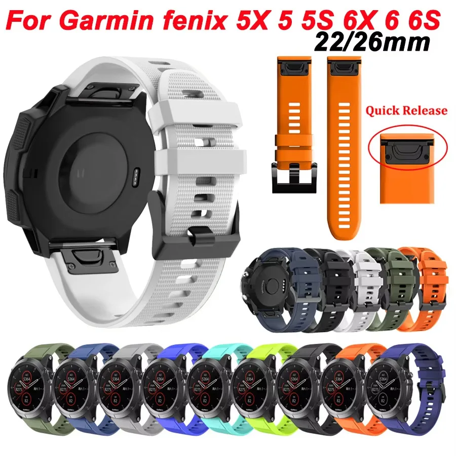 Siliconen Sport Horlogeband Band Voor Garmin Fenix 6 6X6S Pro 7 7X 5X 5 5S 3HR Forerunner 935 945 Smart Horloge Quick Release Correa