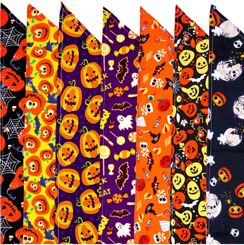 Halloween-Hundebandanas, Hundezubehör für kleine und große Hunde, Katzen, Welpen, Halstuch, Kürbis, Totenkopf, Hunde-Bandana, 1 Stück – Detail 6