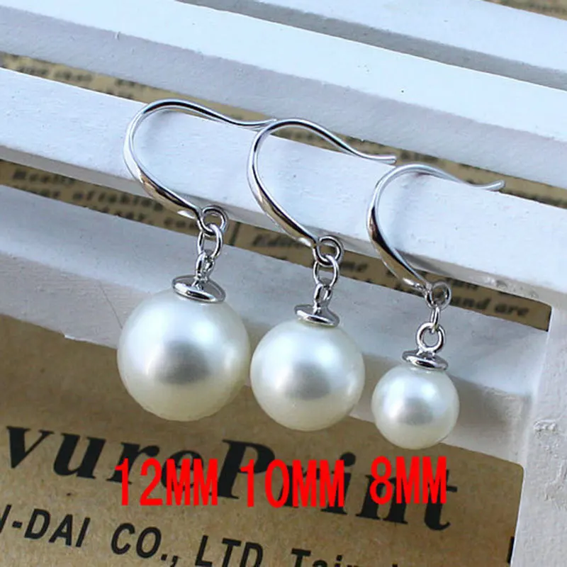 

Charming 925 Sterling Silver 8-14MM Exquisite Pearl Earrings for Women Fashion Wedding Party Gift Jewelry