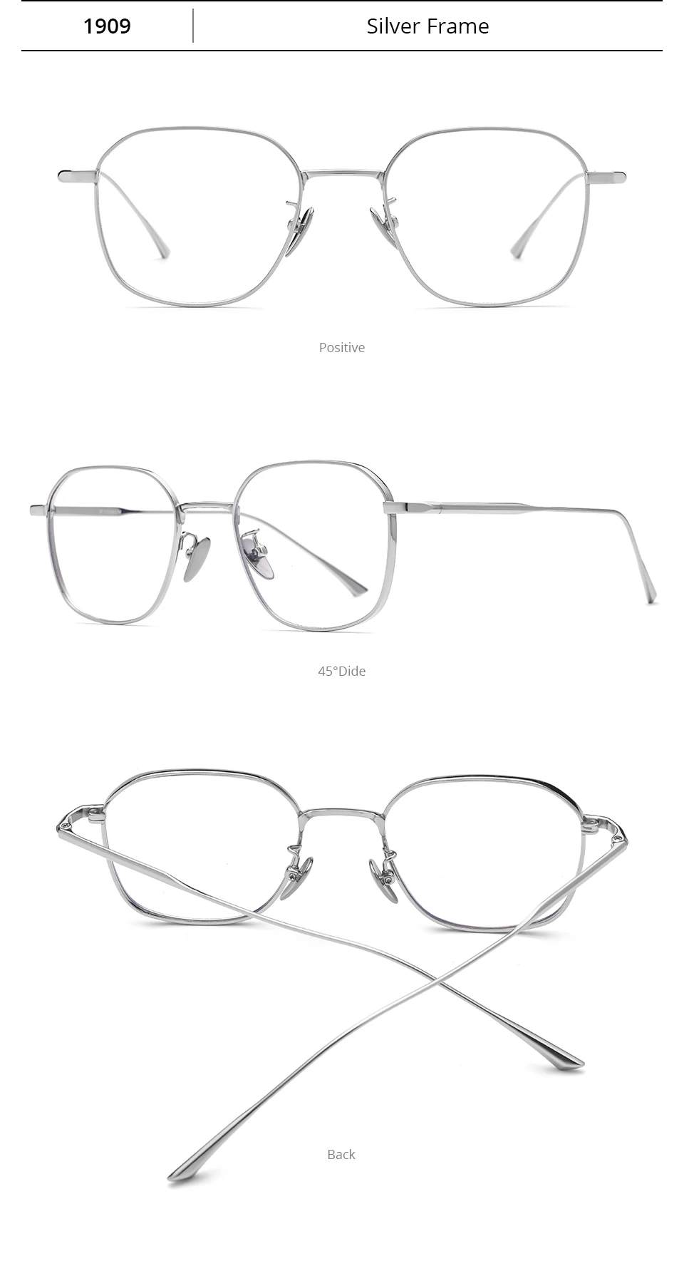 NIANZHEN Titanlegierung Brillengestell Herren Polygon Markendesign Brille Damen Ultraleichte Retro-Brille Brille 1909 – Detail 6
