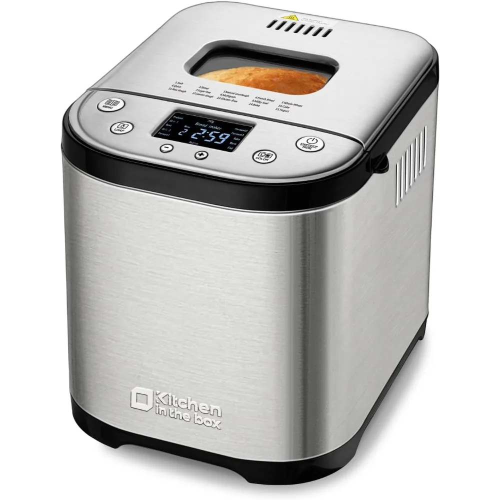 Bread Maker Machine with Gluten-Free Setting, 2LB 1.5LB 1LB Automatic Breadmaker with Homemade Cycle