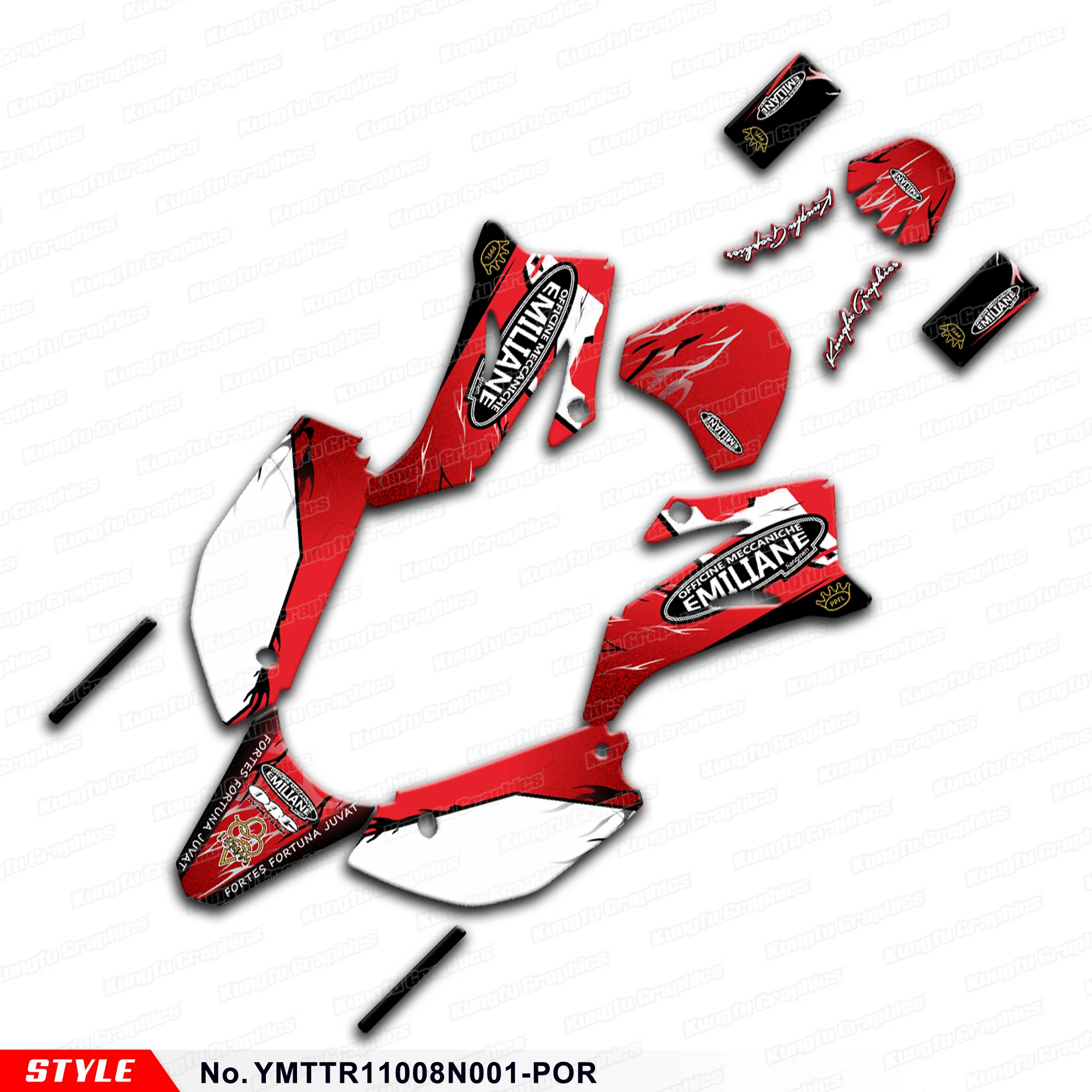 

JY RACING Motorcycle Graphics Adhesive Sticker for YAMAHA TTR110 TTR 110 2008-2020 21 22 23 24 25,Protector,YMTTR11008N001-POR