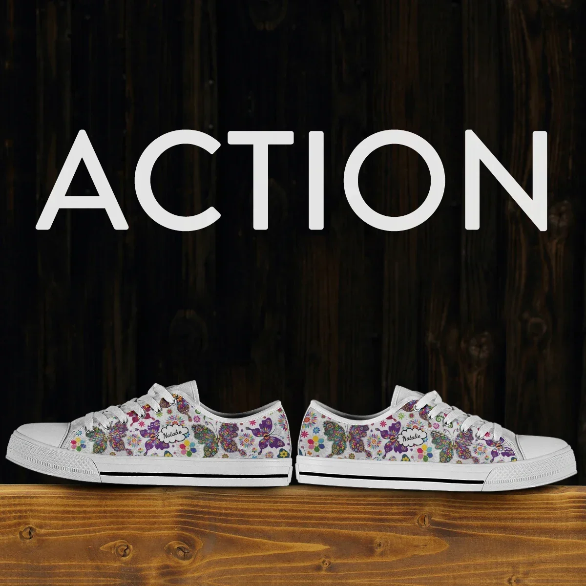 Women Colorful Butterfly Print Canvas Sneakers Comfortable Shoes Flats Casual Women White Black Walking Shoes Zapatillas