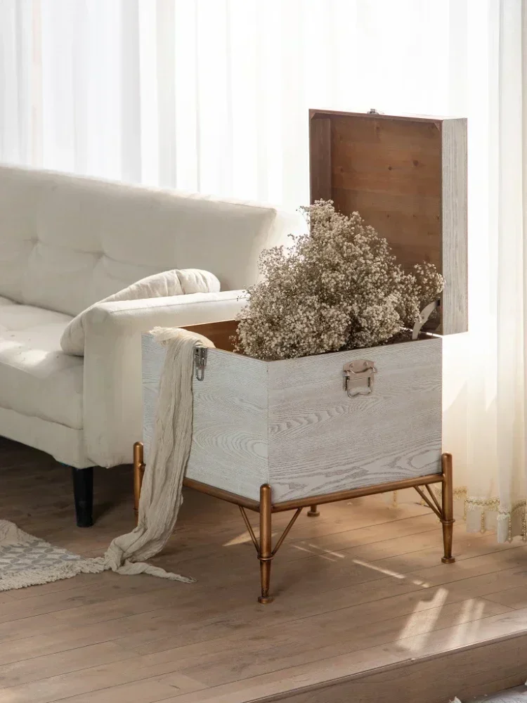 TAOLiving Room Side Table Movable Corner Table Coffee Table Storage Organizer Side Cabinet Carved