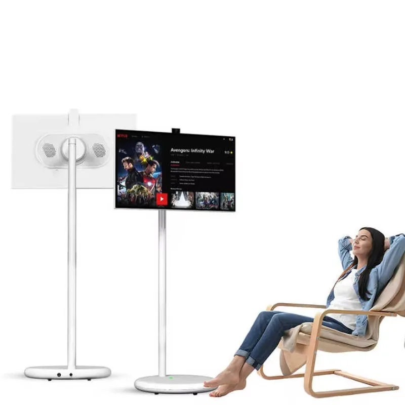 

32 Inch Hd Smart Touch Screen Wifi Lcd Monitors With Built-In Battery Moveable Tv With Stand 360 Rotating Tv.