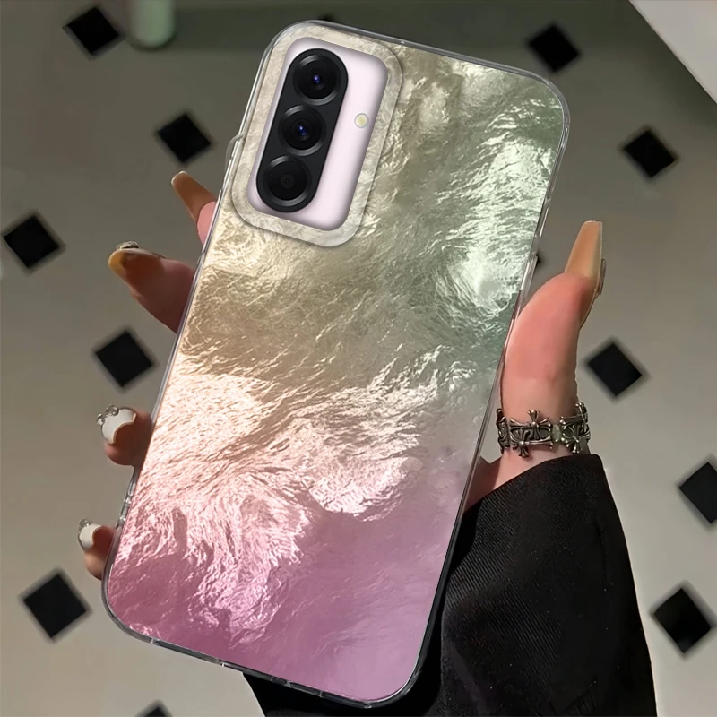 Чехол с текстурой градиентного ледника для Samsung Galaxy A16 A56 A26 A36 A06 A55 A35 A25 A15 A54 S24 S25 S22 S23 FE Girls Fundas Cover