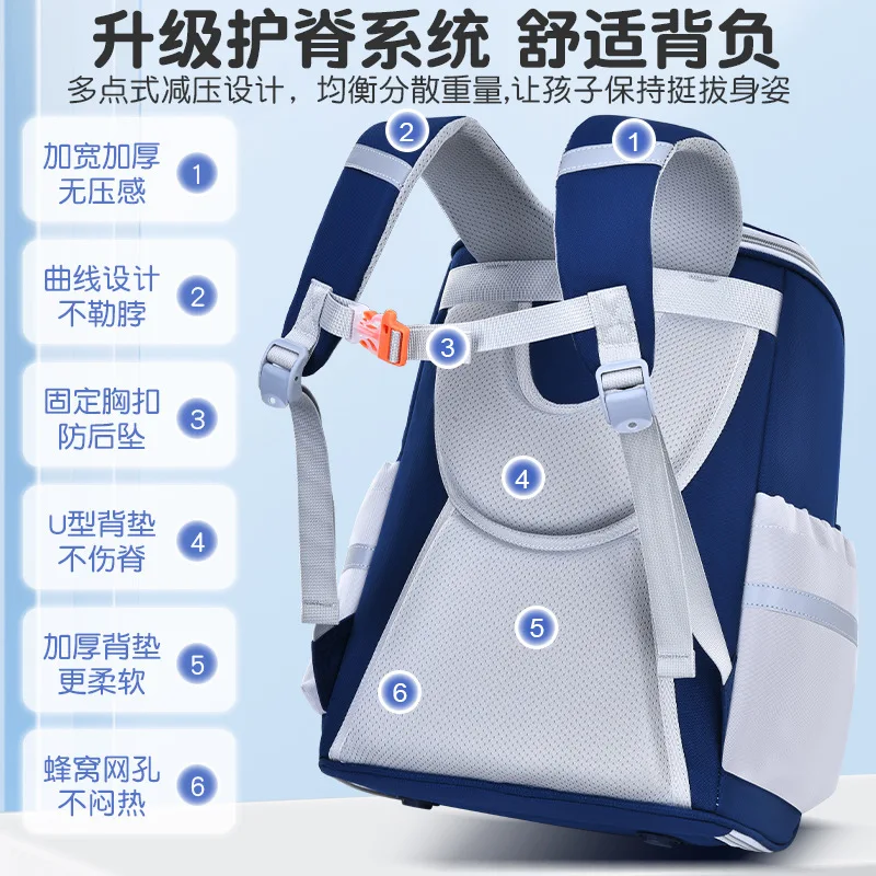 One-Piece Backpack for Boys Grades 1-6, School Bag for Girls,Elementary Students Bookbag with Ergonomic Support,Back to School