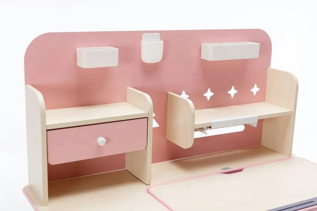 Wholesales Kids Study Desk and Chair Set Pink Study Table for Children Girls Home Furniture Child Reading Study Table Sets